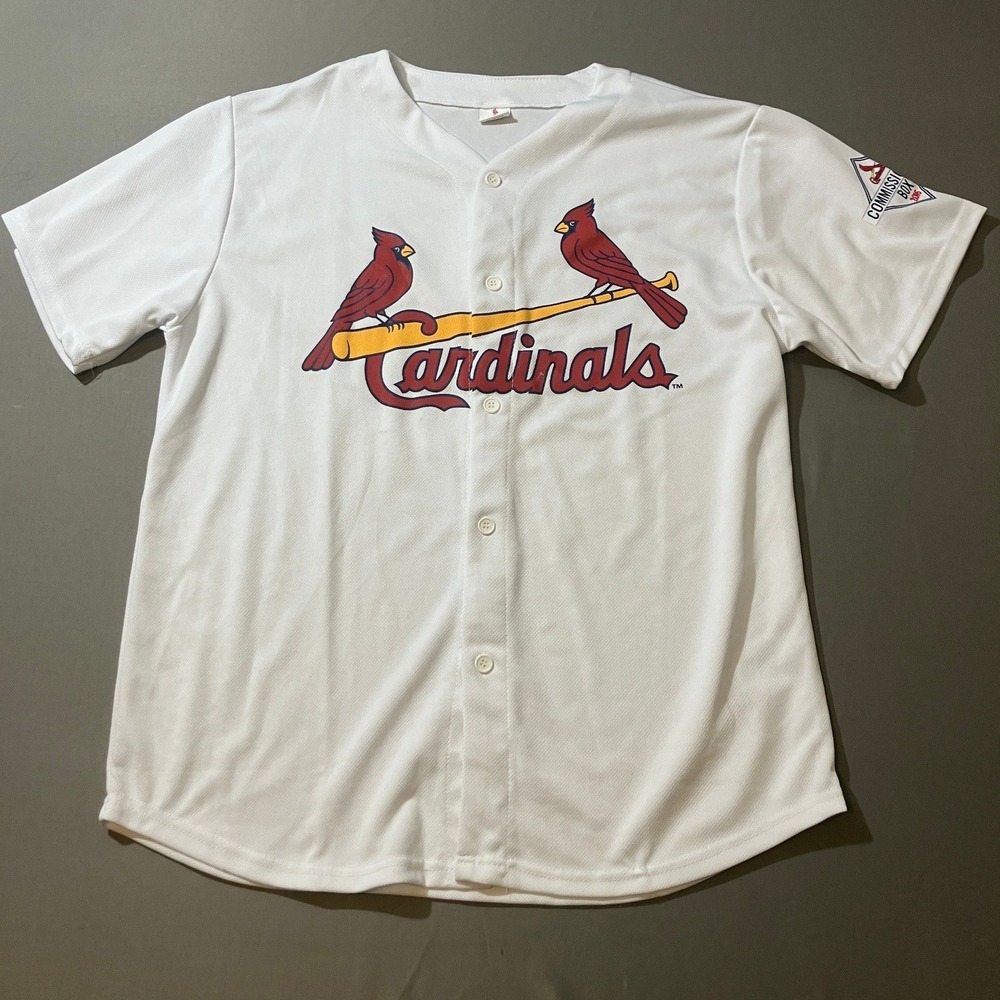 Mens St Louis Cardinals Baseball Jersey White Commissioner's Box 2016 Size‎ XL